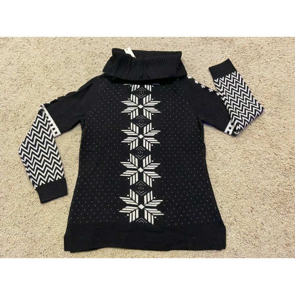 $99 TALBOTS size SP SWEATER Lambswool Blend Turtleneck Snowflake NEW Z22